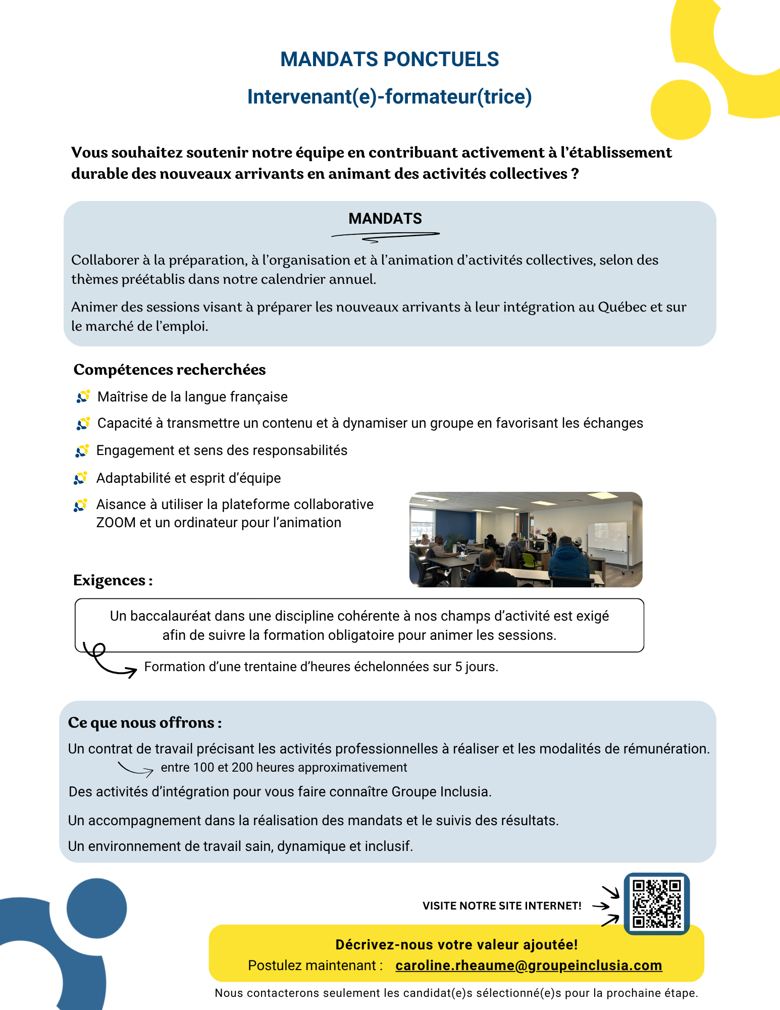 Gr. Inclusia Offre demploi Mandats ponctuels